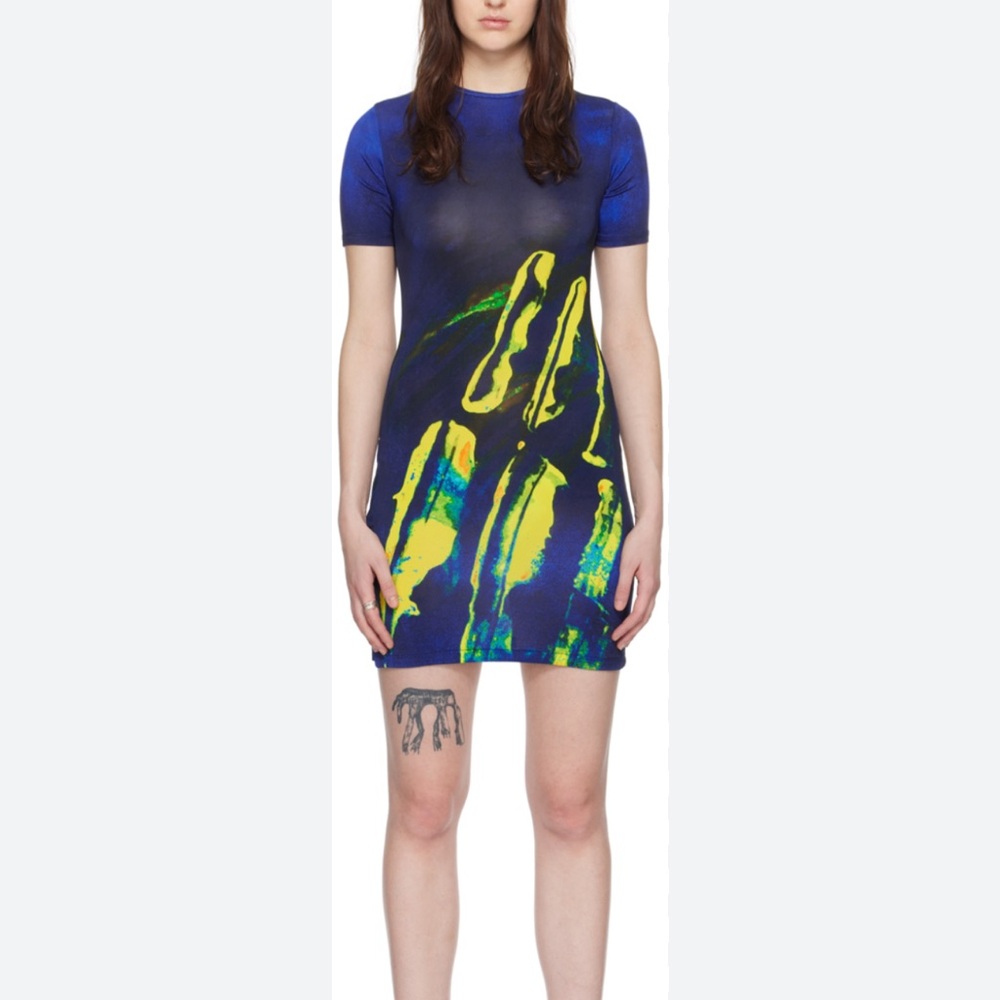 Louisa Ballou Blue and Yellow Mini dress